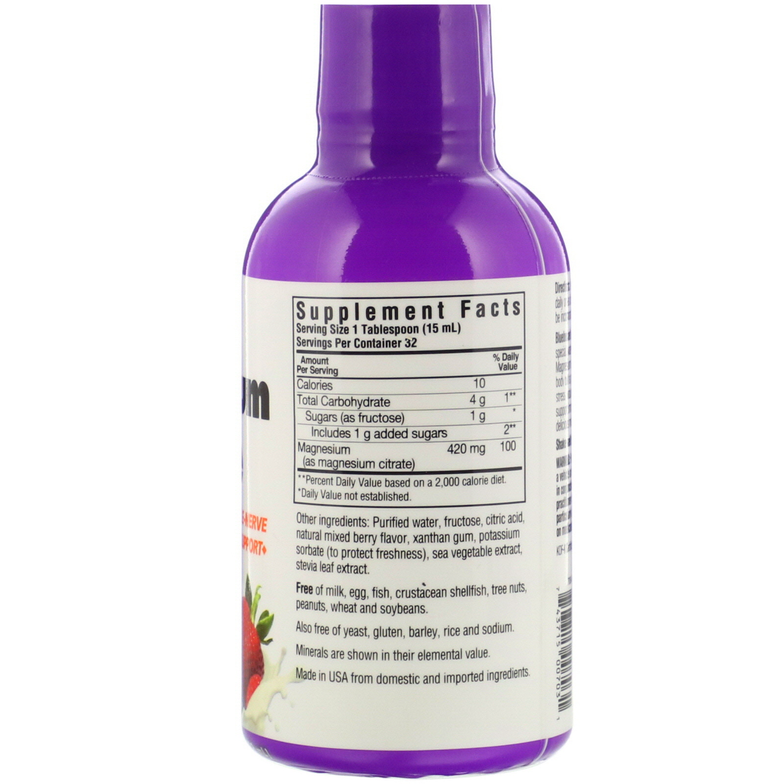 Comprar Bluebonnet Nutrition, Liquid Magnesium Citrate, Mixed Berry Flavor, 16 fl oz (472 ml) - Imagem 2
