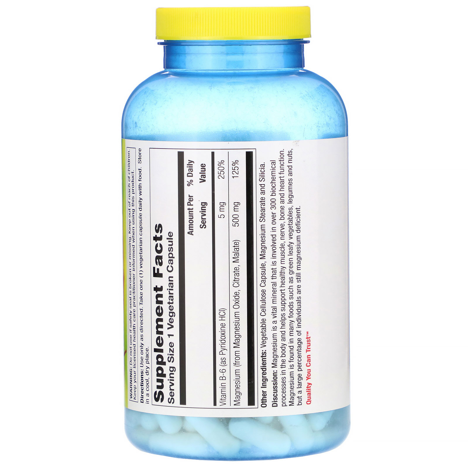 Comprar Nature's Life, Magnesium, 500 mg, 250 Vegetarian Capsules - Imagem 2