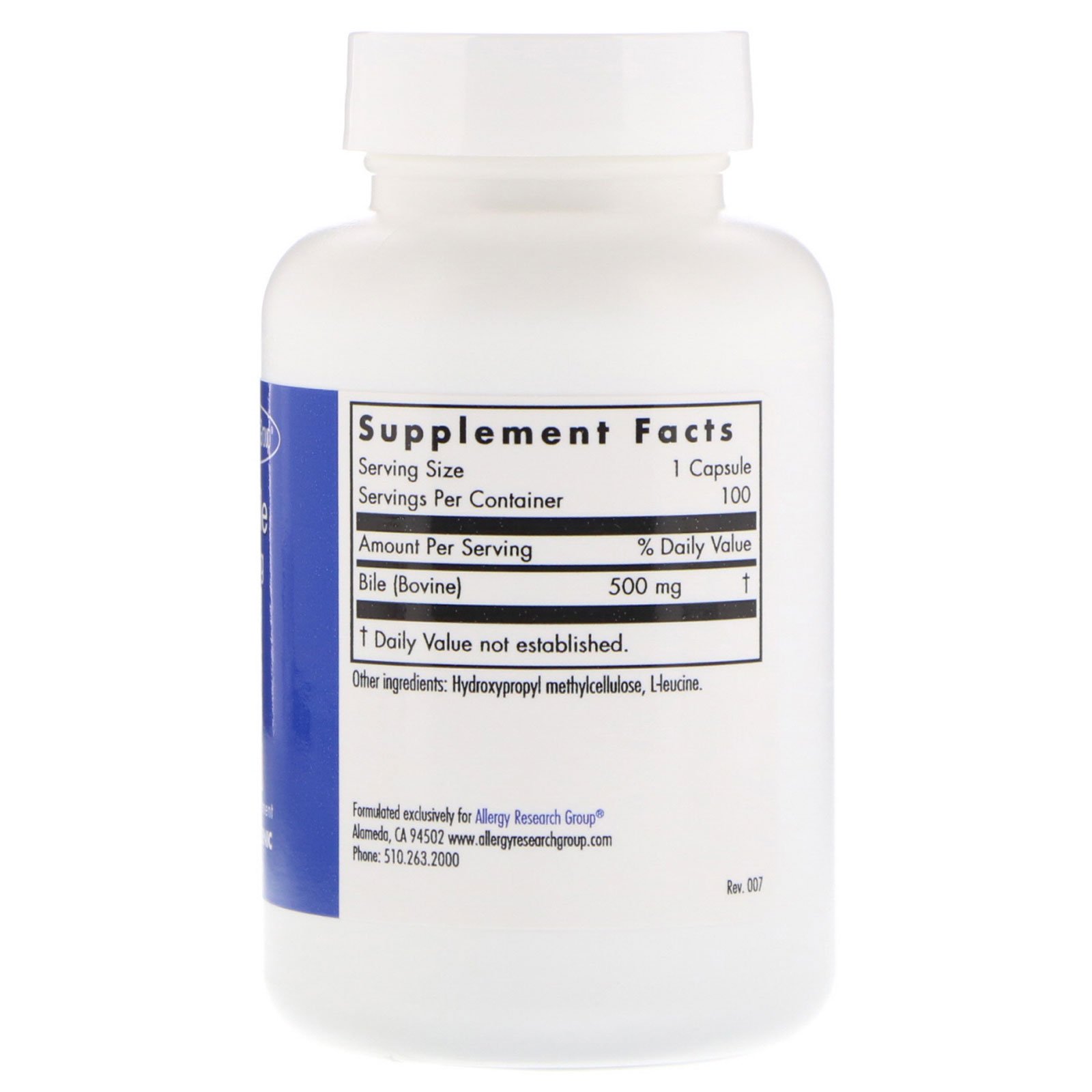 Comprar Allergy Research Group, Ox Bile, 500 mg, 100 Vegicaps - Imagem 2