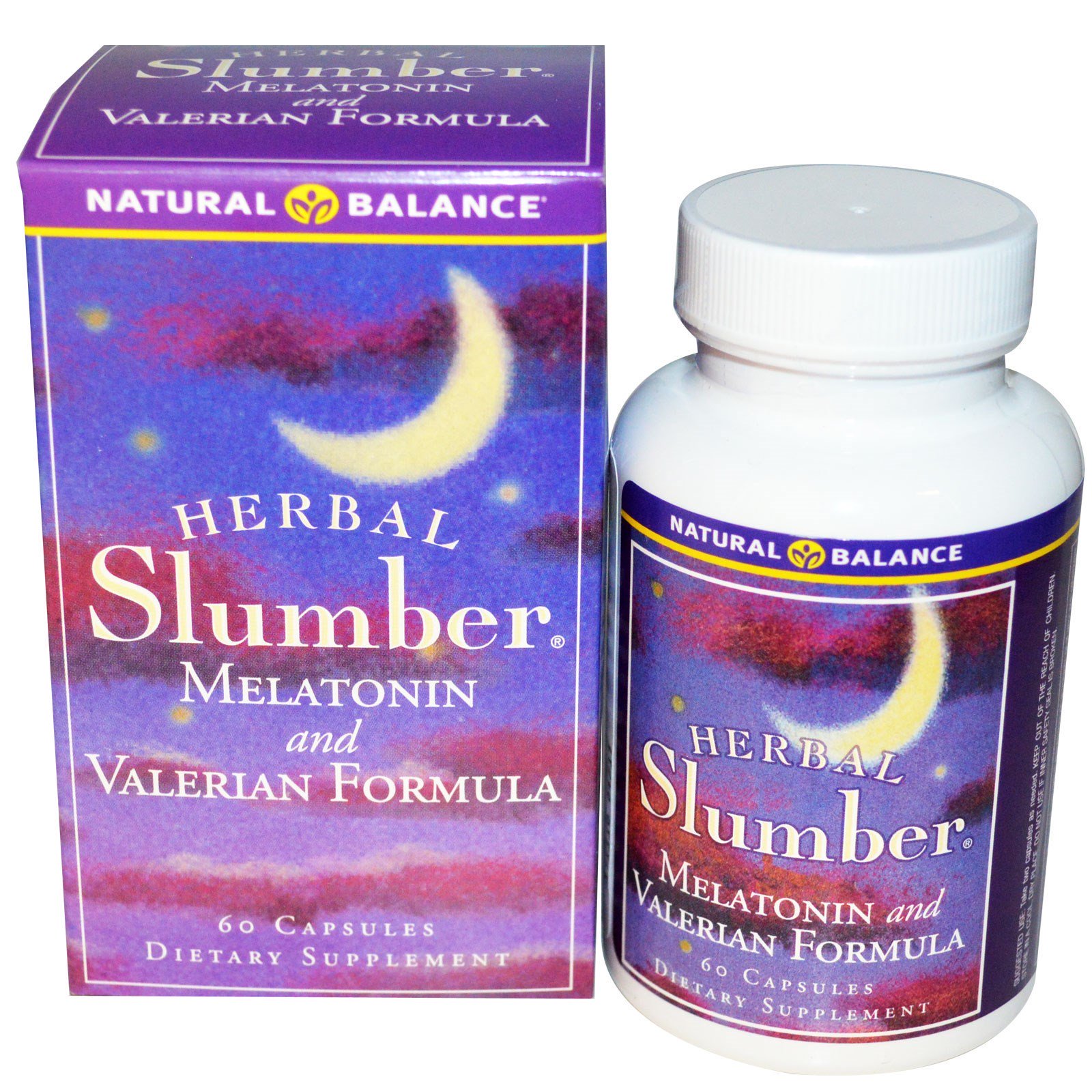 Comprar Natural Balance, Herbal Slumber, Melatonin and Valerian Formula, 60 Capsules