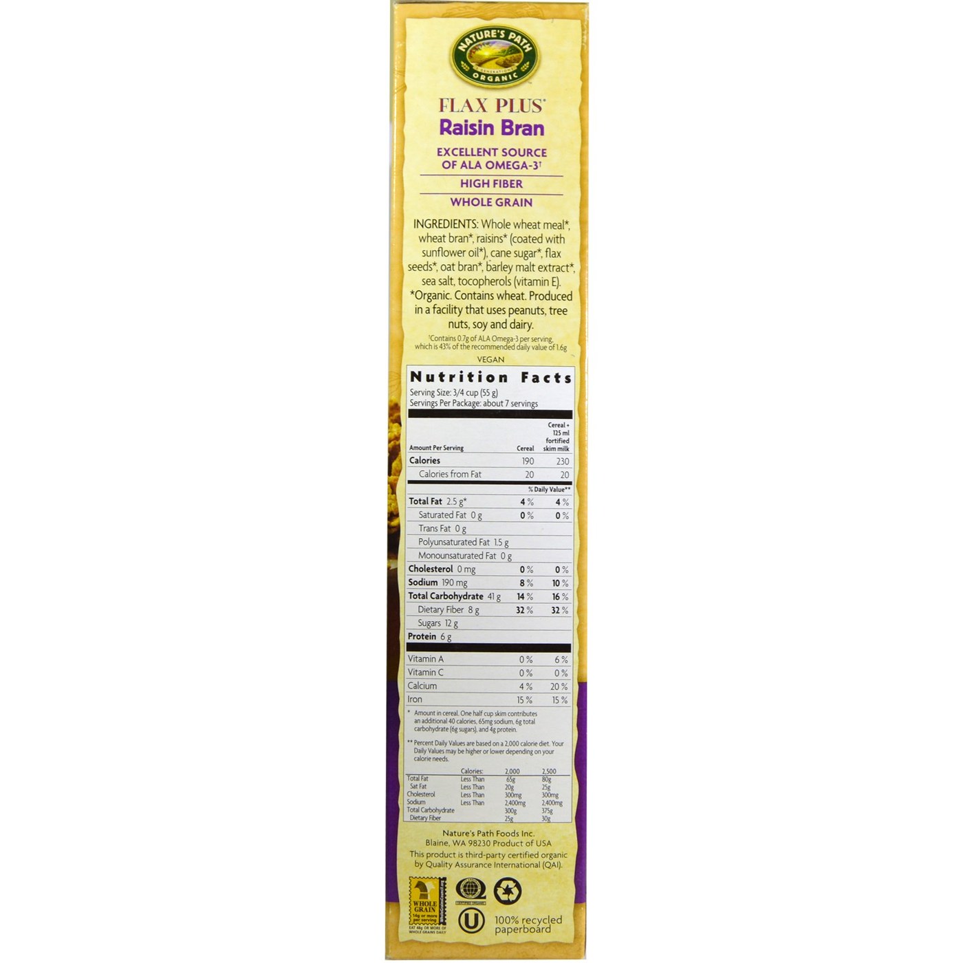 Comprar Natures Path Linho Bonés Raisin Bran Flakes 14 onças - Imagem 2