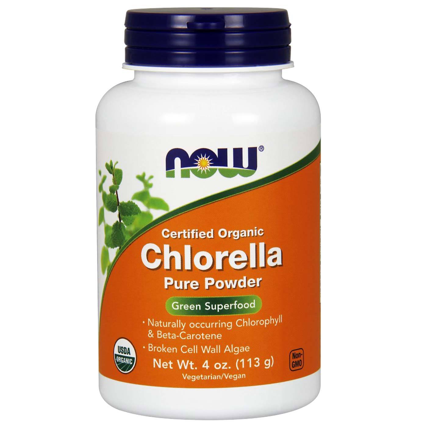Comprar Now Foods, Chlorella Puro em Pó - Orgânica e Vegano - 113 g