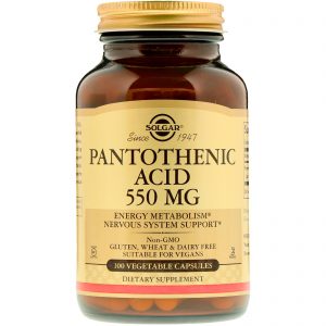Comprar Solgar, Pantothenic Acid, 550 mg, 100 Vegetable Capsules
