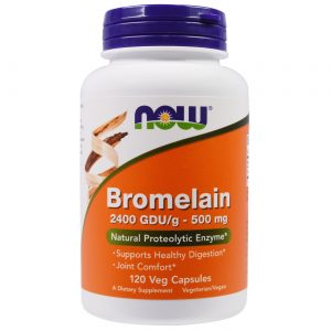 Comprar Now Foods, Bromelaína 500 mg 2400 GDU - 120 Cápsulas Vegetarianas