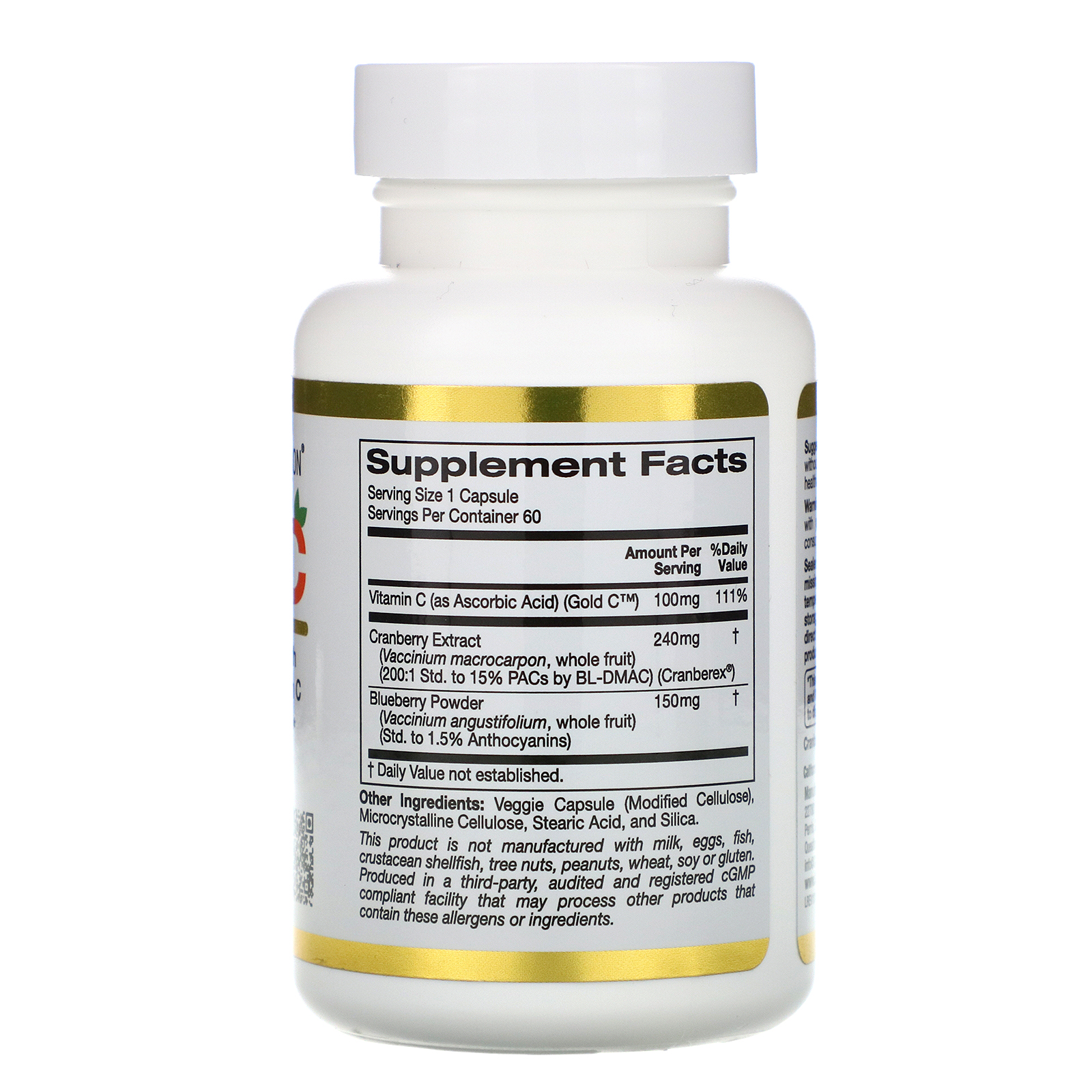 Comprar California Gold Nutrition, CranBlueC, Cranberry, Mirtilo, Vitamina C, 60 Cápsulas Vegetarianas - Imagem 2