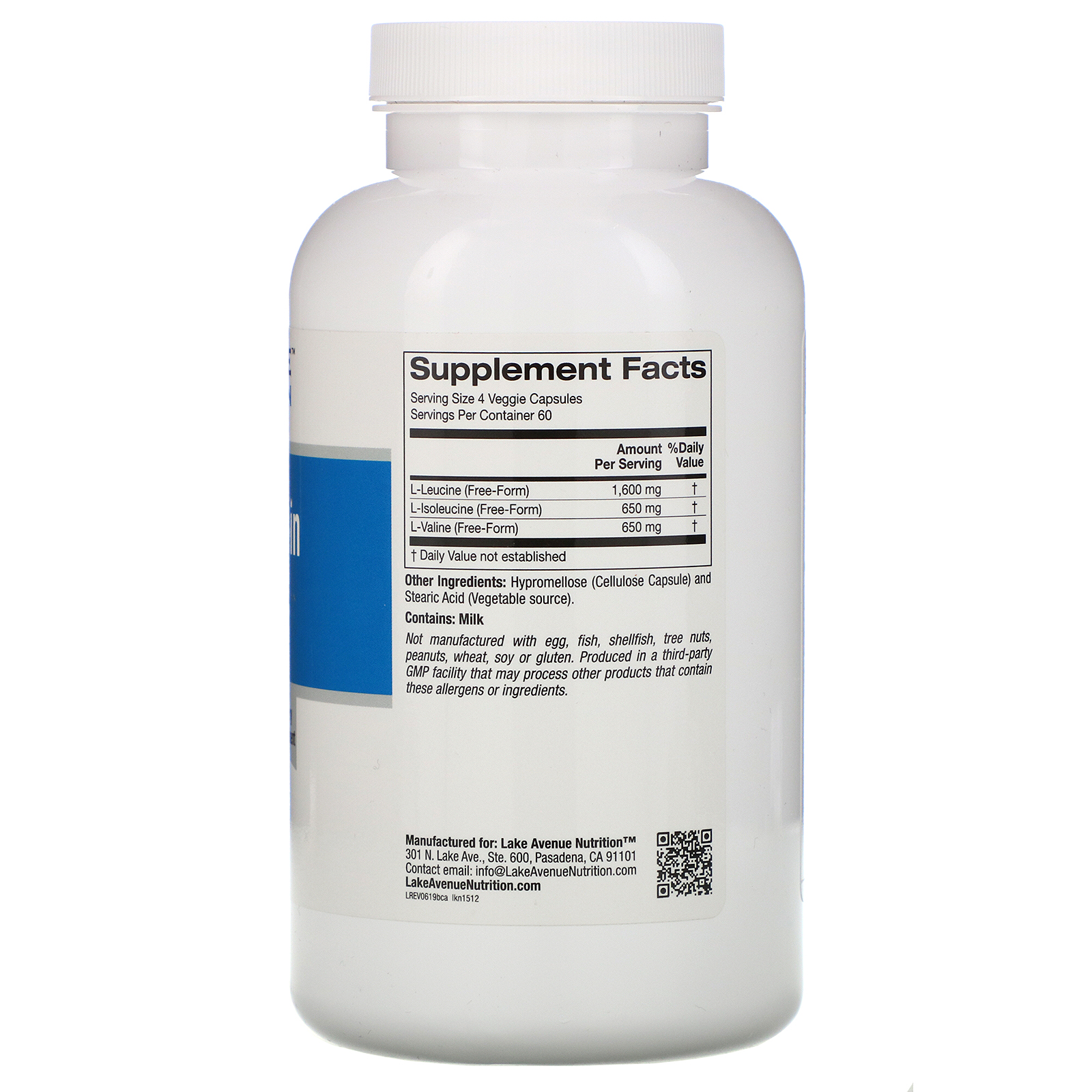 Comprar Lake Avenue Nutrition, Branched-Chain Amino Acids, 240 Veggie Capsules - Imagem 2