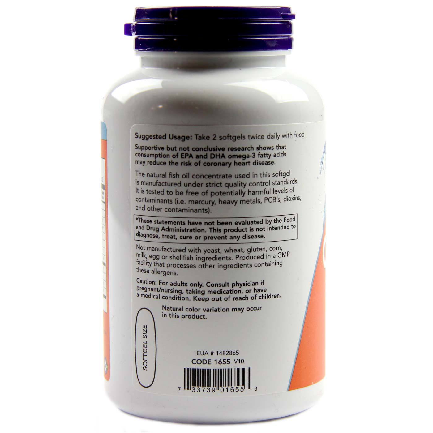 Comprar Omega 3 180 EPA/ 120 DHA Sem Colesterol Now Foods 180 Cápsulas em Gel - Imagem 3