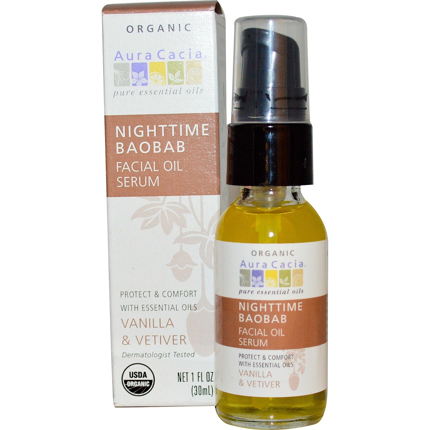 Comprar aura Cacia Nighttime Baobab Serum Facial 1 OZ