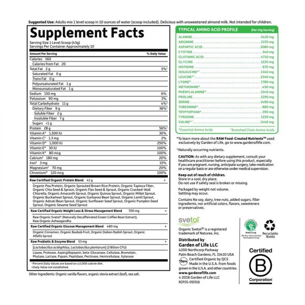Comprar Garden of Life, Proteína RAW Fit - 427 g - Imagem 5