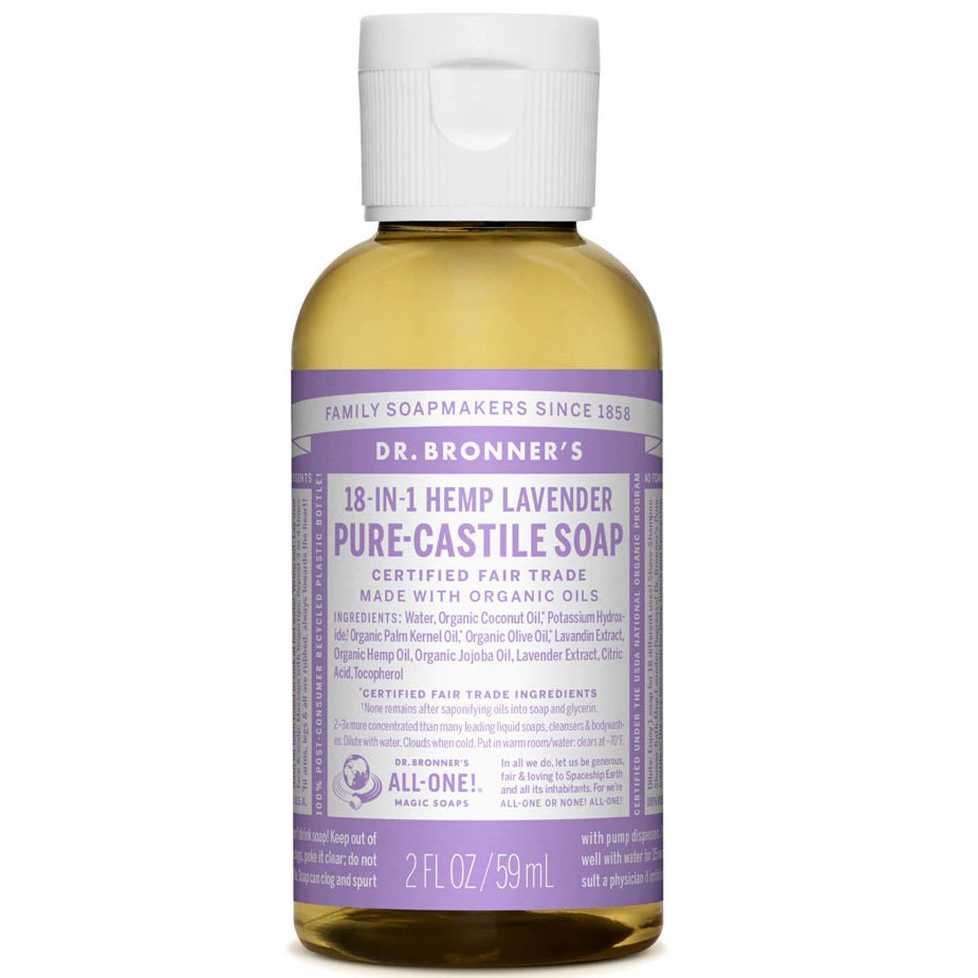 Comprar Dr Bronner Óleo de lavanda Pure Lavender Castela sabão 2 fl oz