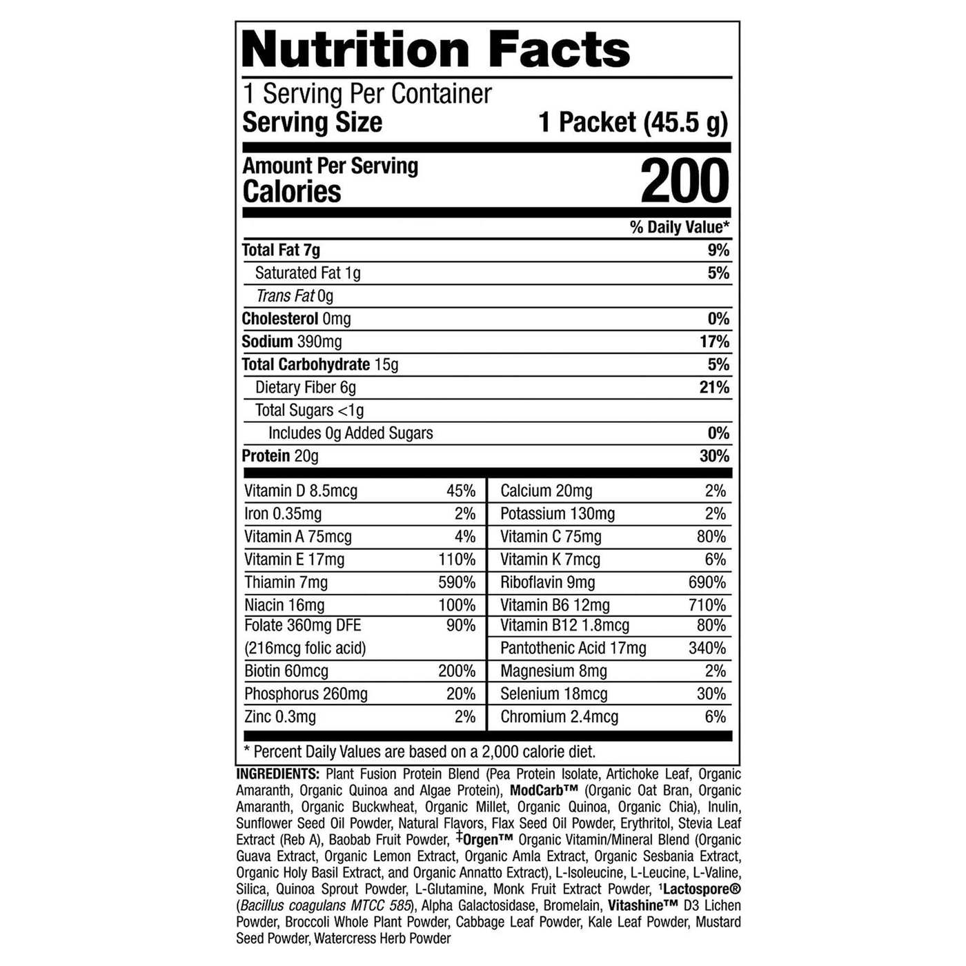 Comprar Plantfusion Proteína Completa de Plantas de Refeição - Feijão de Baunilha - 12 - Pacotes de 1,60 oz - Imagem 2