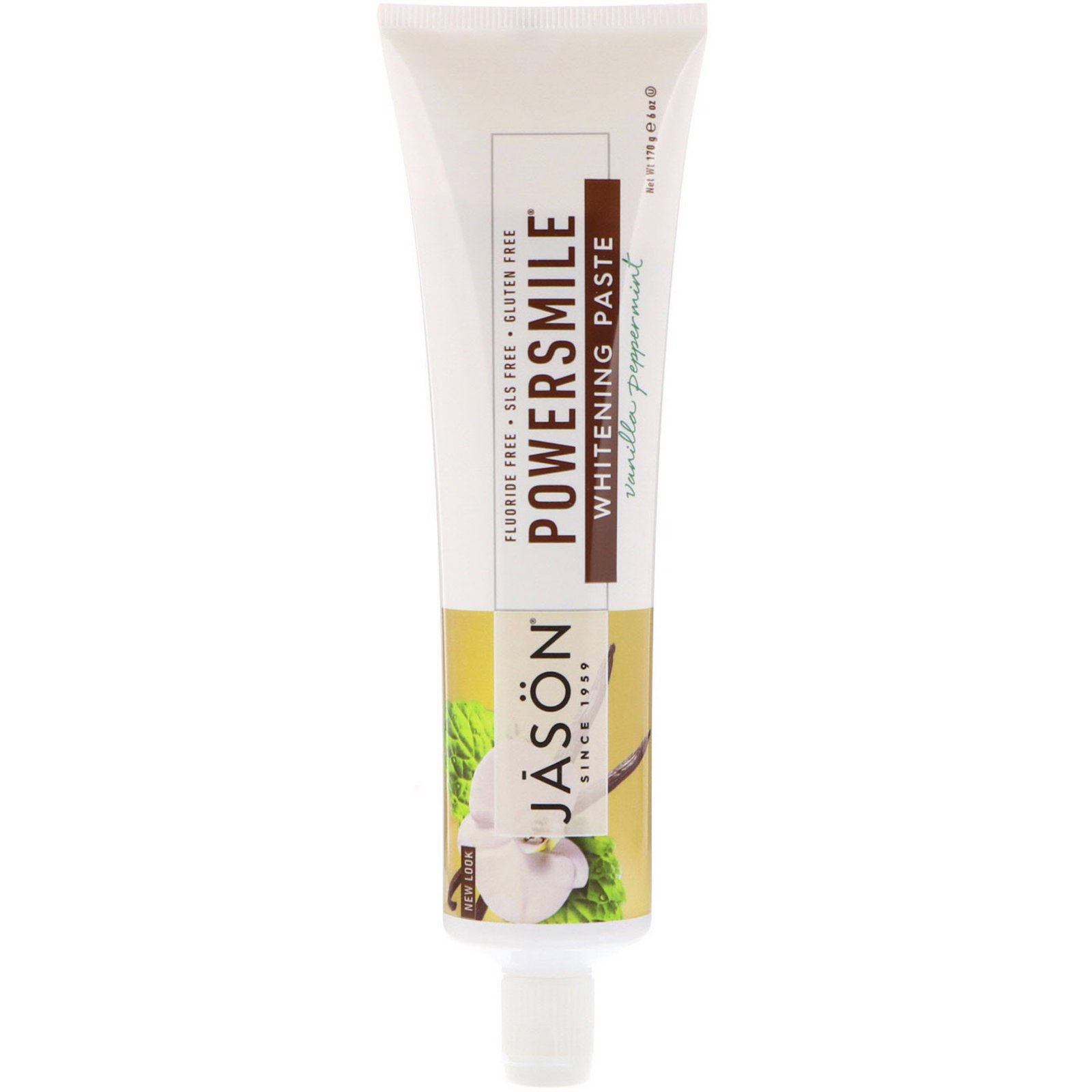 Comprar Jason Natural, Pasta de Dentes Powersmile, Antiplaca e Branqueadora, Vanilla PowerMint, 170 g (6 oz) - Imagem 3