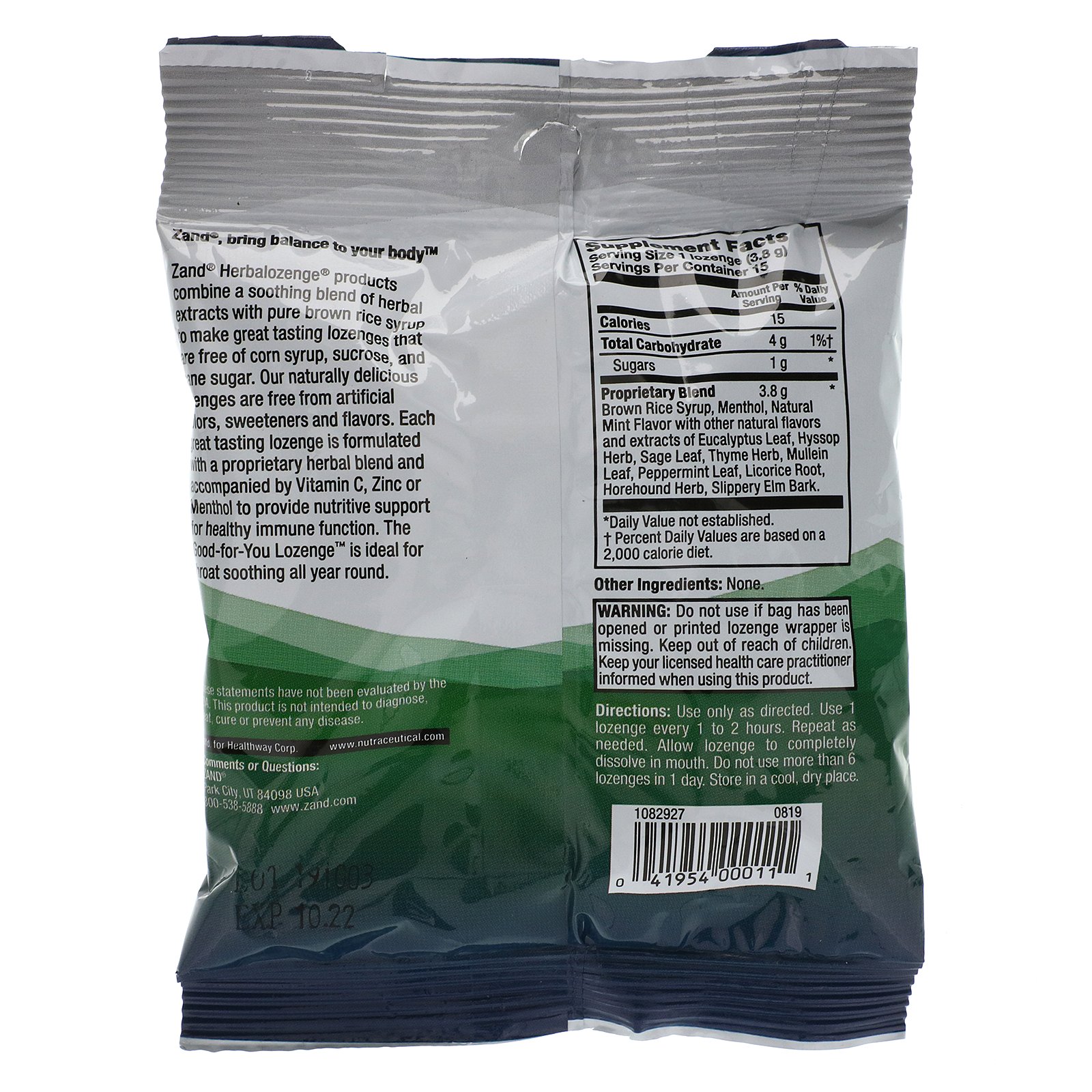 Comprar Zand, Menthol, Herbalozenge, Mentol Calmante, 15 Losangos Mentolados - Imagem 2