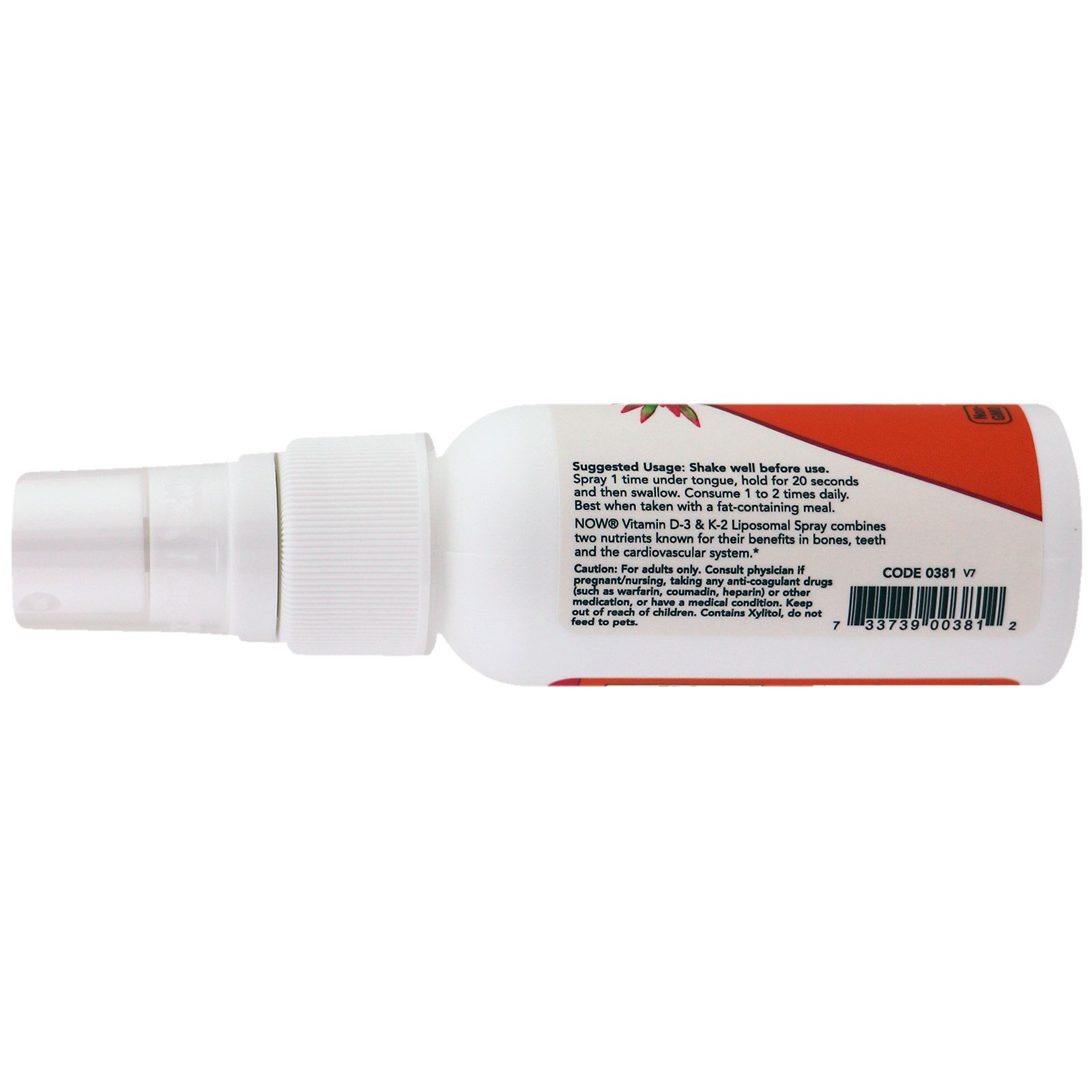 Comprar Now Foods, Vitamina D-3 e K-2, Spray Lipossômico, D-3 1.000 UI/K-2 100 mcg, 59 ml (2 fl oz) - Imagem 3