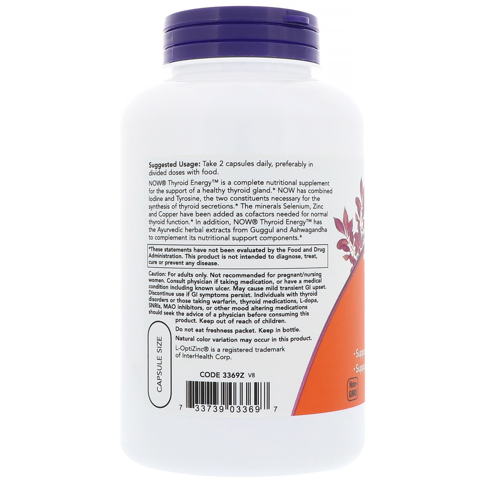 Comprar Now Foods, Thyroid Energy, 180 Cápsulas Vegetais - Imagem 3