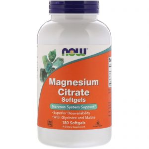Comprar Now Foods, Citrato de Magnésio, 180 Softgels