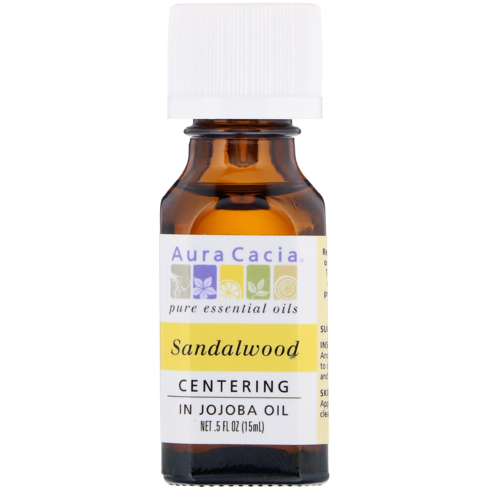 Comprar Aura Cacia, Óleos Essenciais Puros, Sândalo, 0,5 fl oz (15 ml)