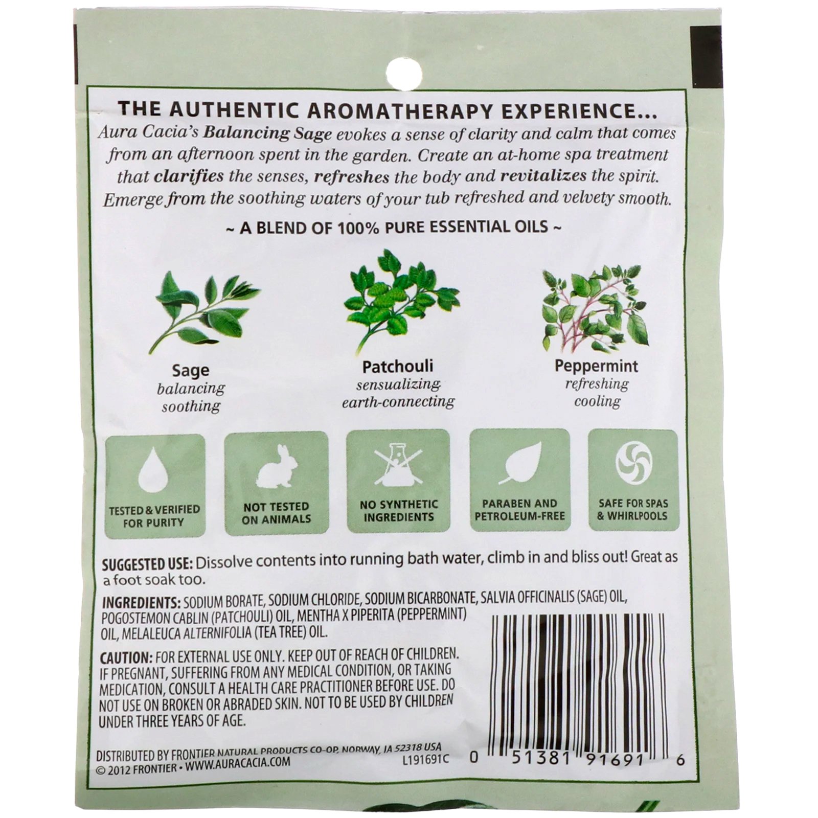 Comprar Aura Cacia, Banho Mineral de Aromaterapia, Sálvia Equilibradora, 2.5 oz (70,9 g) - Imagem 2