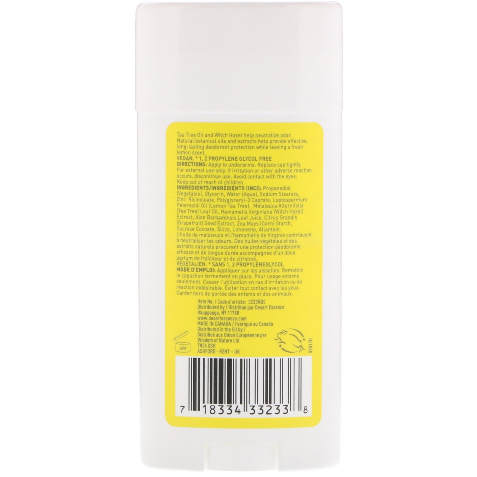 Comprar Desert Essence, Desodorante, Árvore do Chá e Limão, 2.5 oz (70 ml) - Imagem 2