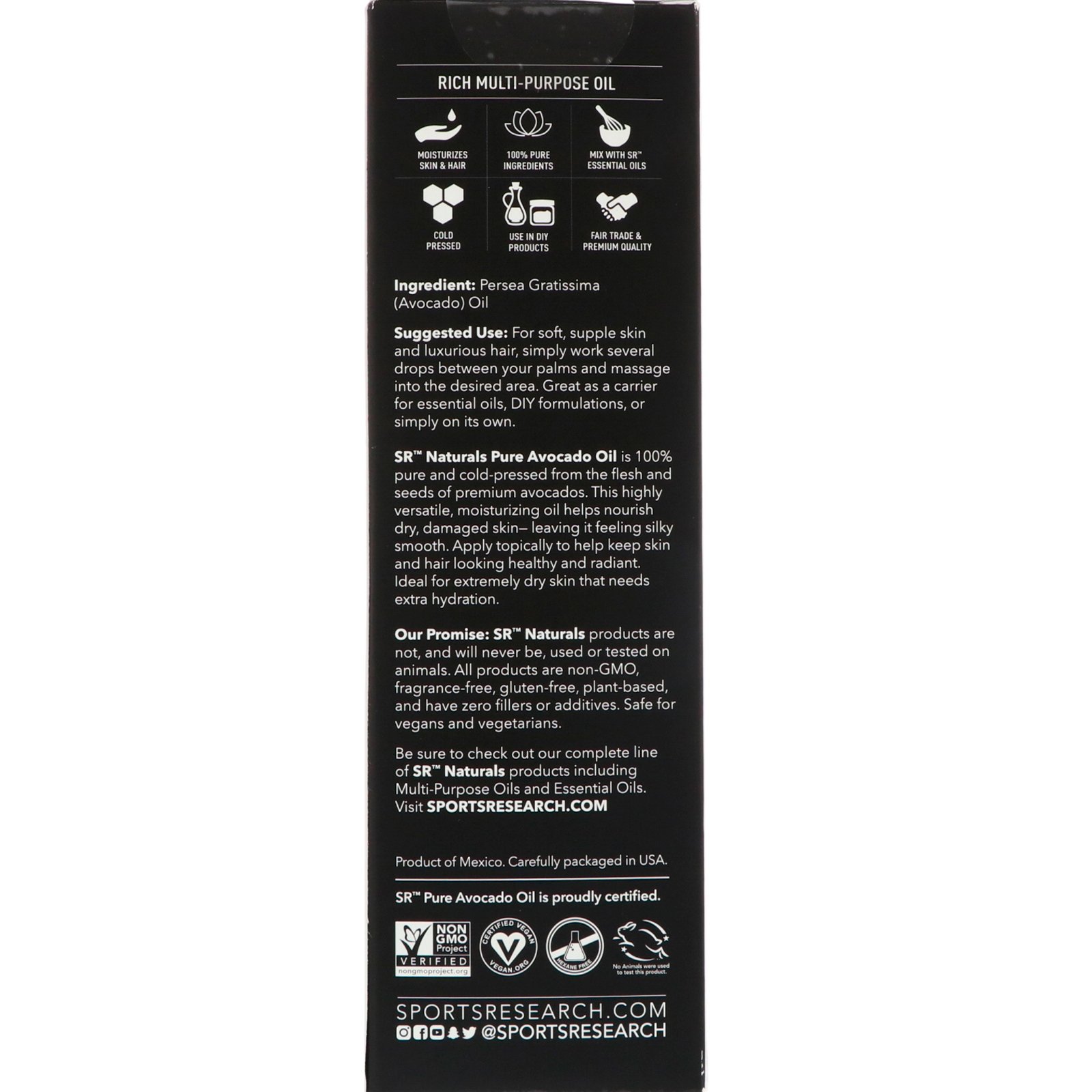Comprar Sports Research, Óleo de Abacate Puro Multiúso, 473 ml - Imagem 3