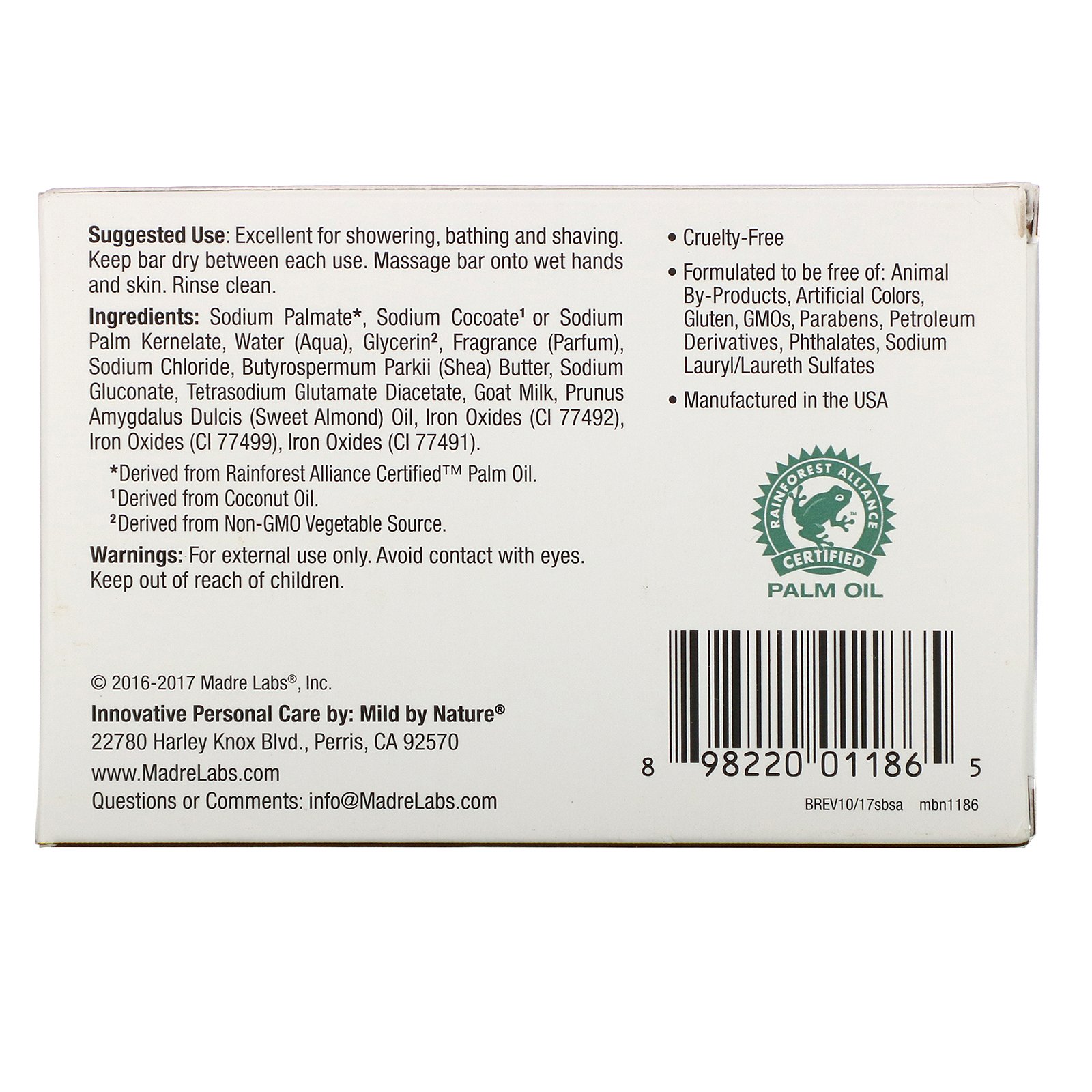 Comprar Mild By Nature, Sabonete em Barra Hidratante, Manteiga de Karité e Amêndoa Doce, 5 oz (141 g) - Imagem 2