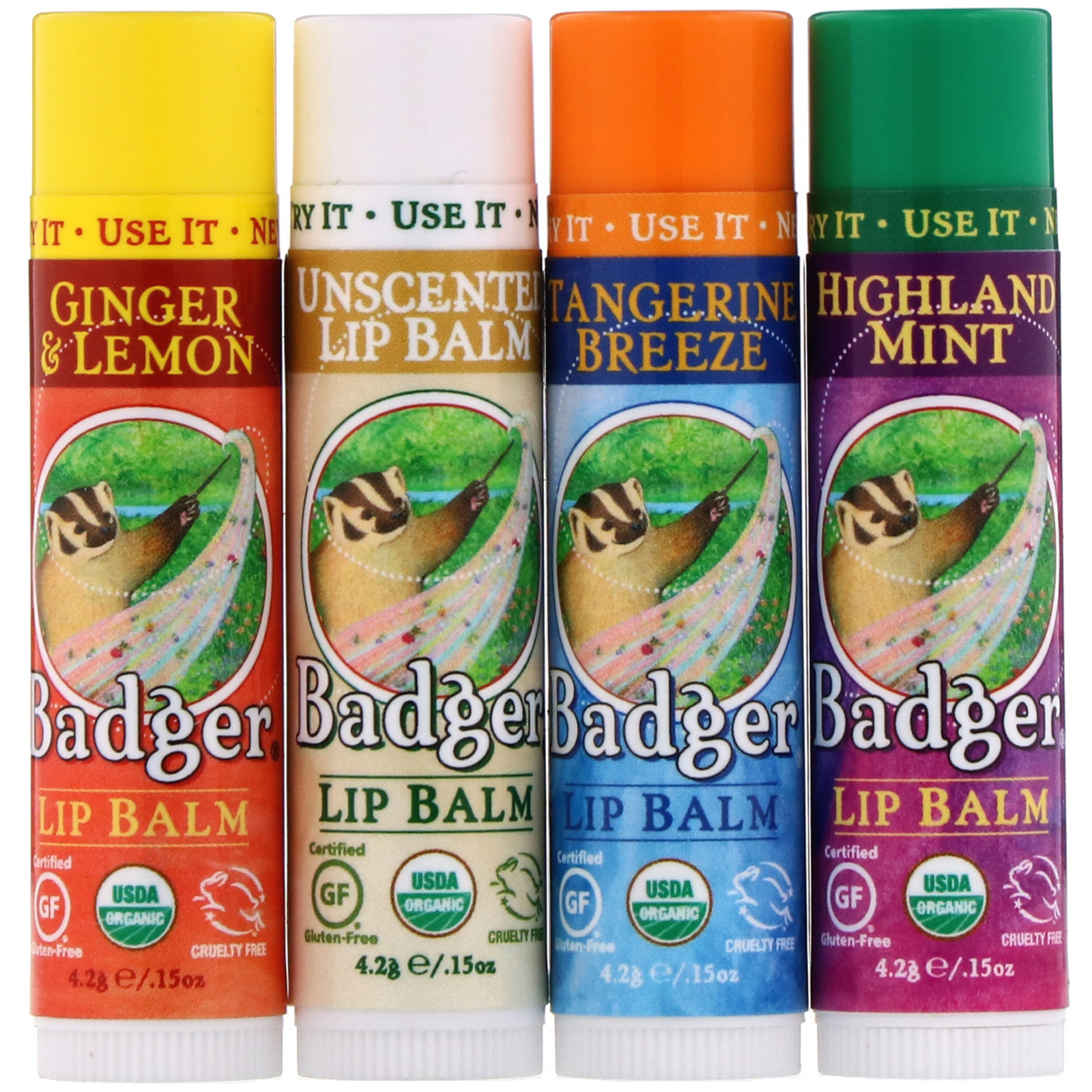 Comprar Badger Company, Bastões de Bálsamo Labial Clássicos, 4 Bastões, 0,15 oz (4,2 g) Cada - Imagem 3