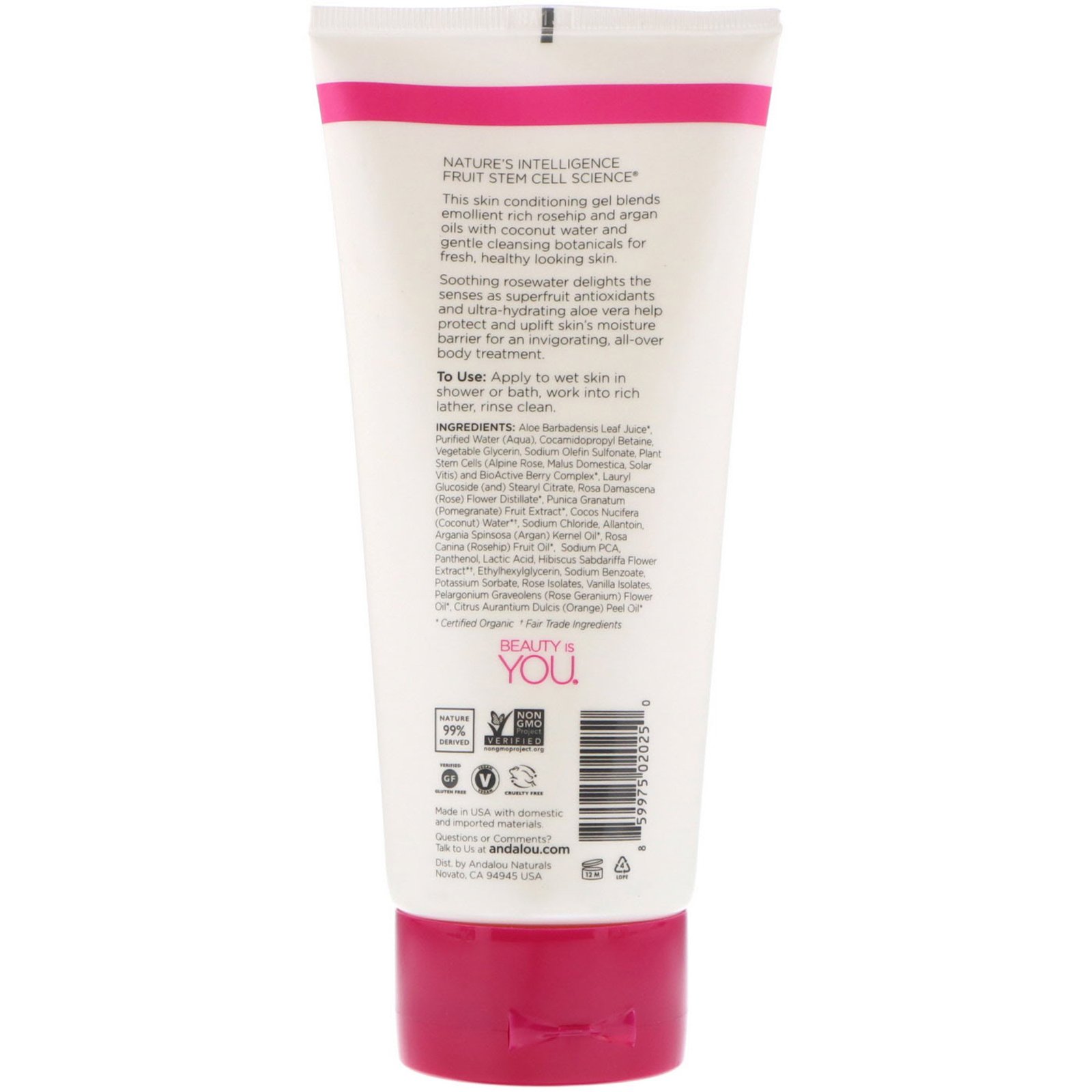 Comprar Andalou Naturals, 1000 Rosas, Gel de Banho, Calmante, 251 ml - Imagem 2