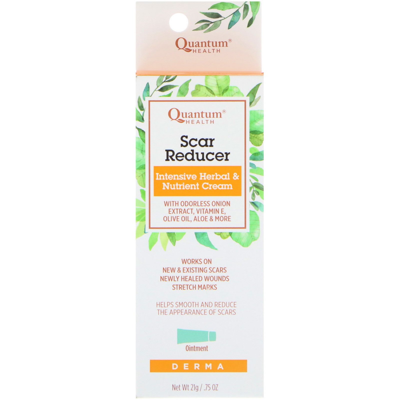 Comprar Quantum Health, Redutor de Cicatrizes, Ervas Intensas + Creme Nutritivo ,75 oz (21 g)