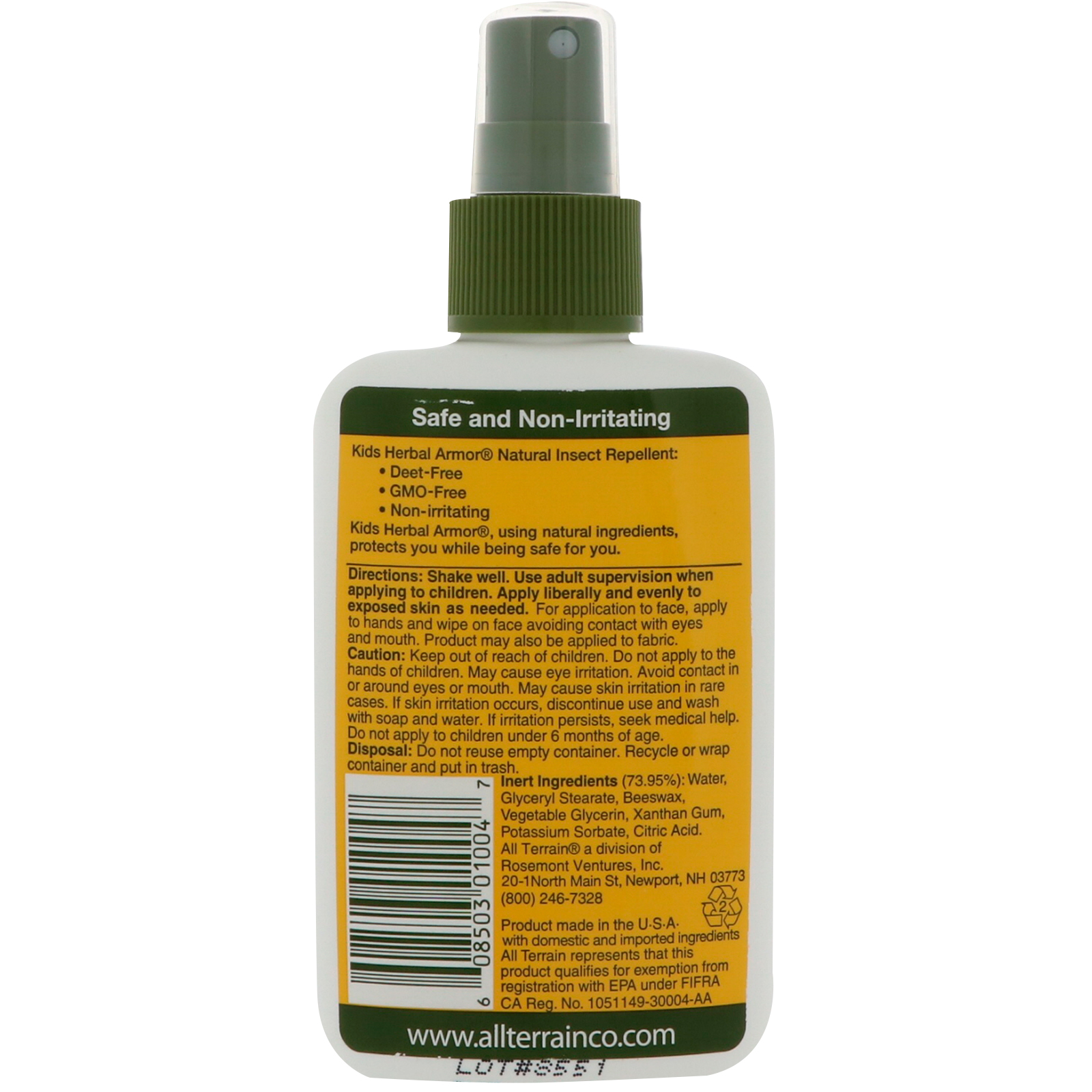 Comprar All Terrain, Kids Herbal Armor, Repelente de Inseto Natural, 4 fl. oz. (120 ml) - Imagem 2