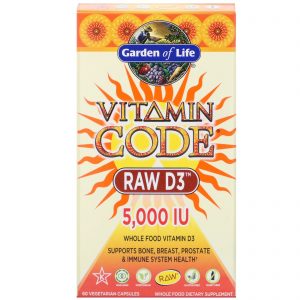 Comprar Garden of Life, Vitamin Code, RAW D3, 5,000 IU, 60 Vegetarian Capsules