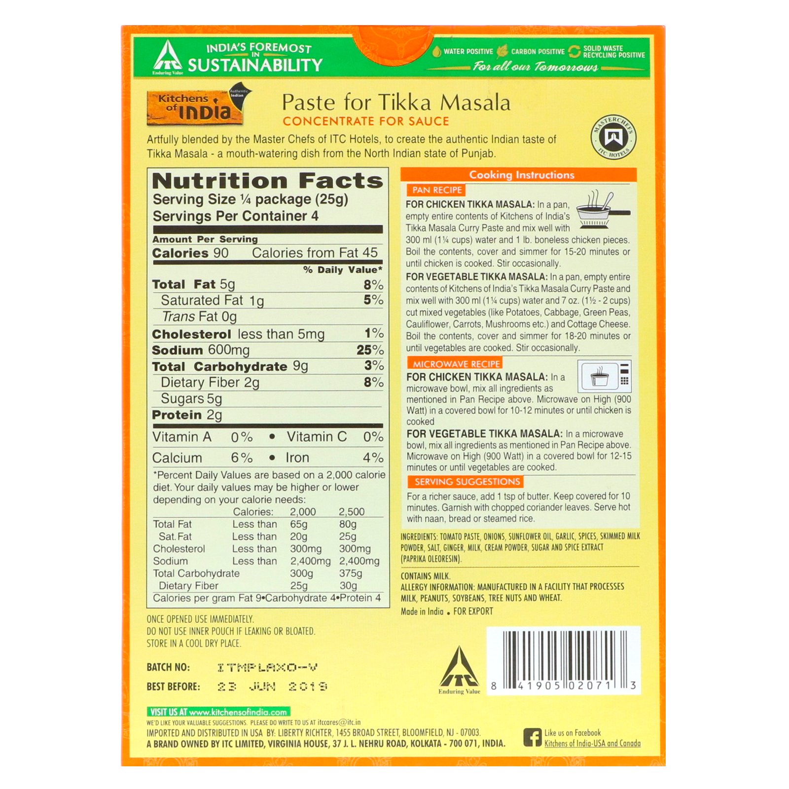 Comprar Kitchens of India, Paste For Tikka Masala, Concentrate For Sauce, Medium, 3.5 oz (100 g) - Imagem 2