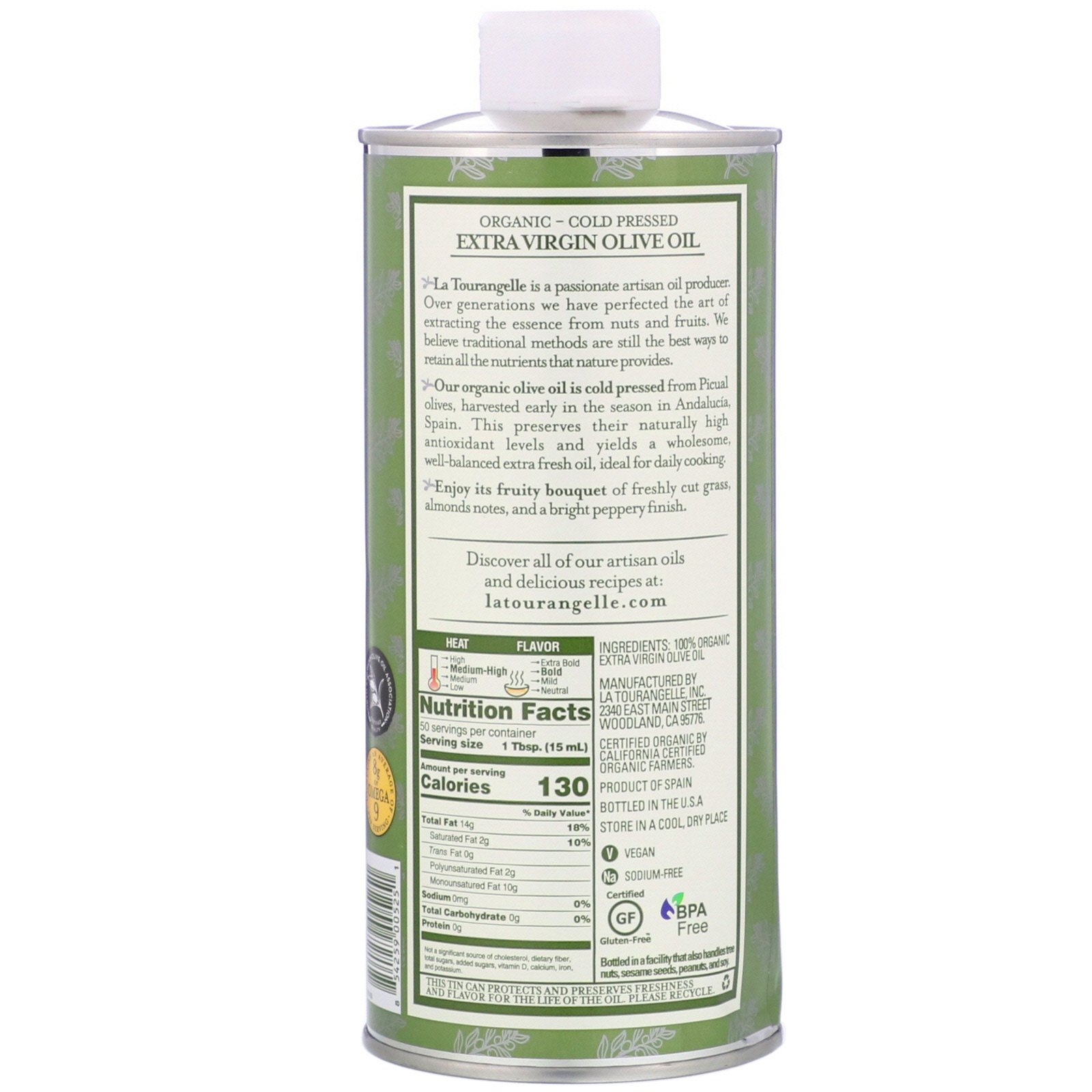 Comprar La Tourangelle, Azeite de Oliva Extra Virgem 100% Orgânico, 750 ml (25,4 fl oz) - Imagem 2