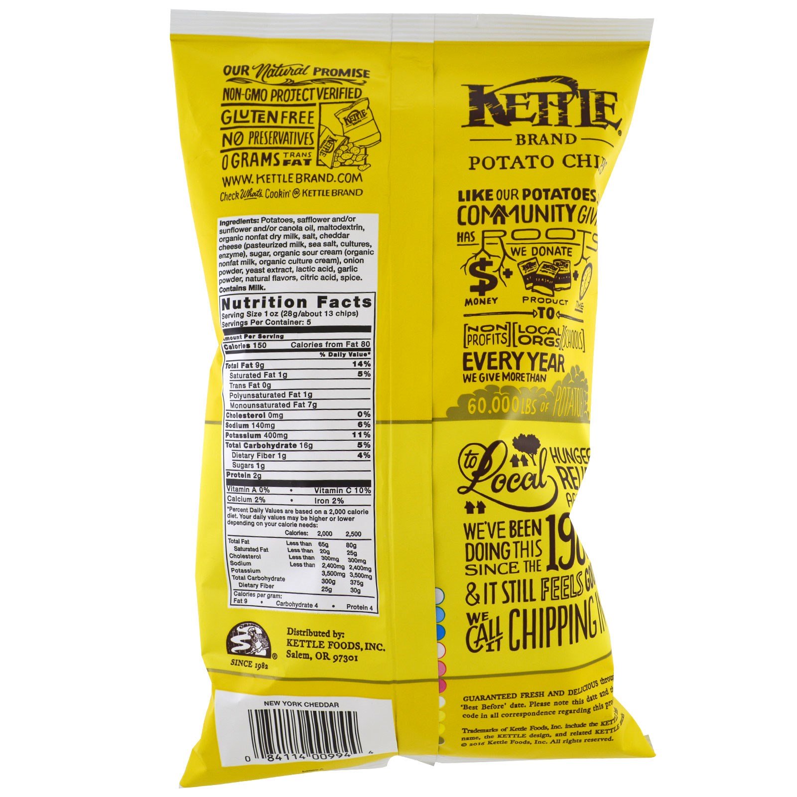 Comprar Kettle Foods, Potato Chips, New York Cheddar, 142 g (5 oz) - Imagem 2