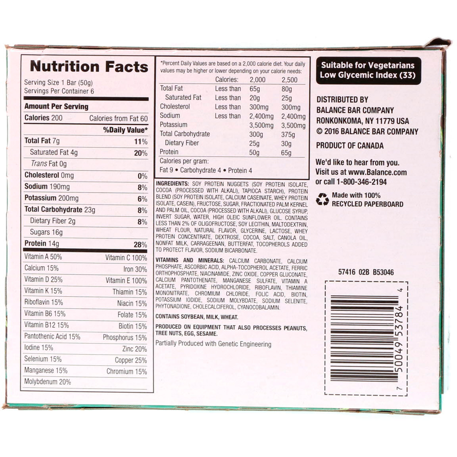 Comprar Balance Bar, Barra Nutritiva, Cookie Crocante Chocolate Menta, 6 Barras, 50 g cada - Imagem 3