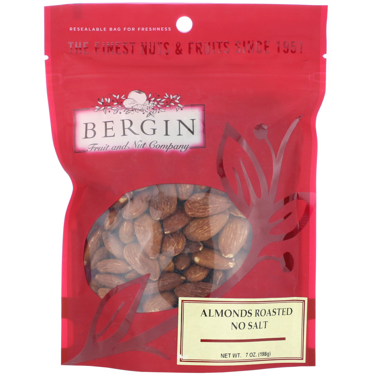 Comprar Bergin Fruit and Nut Company, Amêndoas Torradas, Sem Sal, 198 g (7 oz)