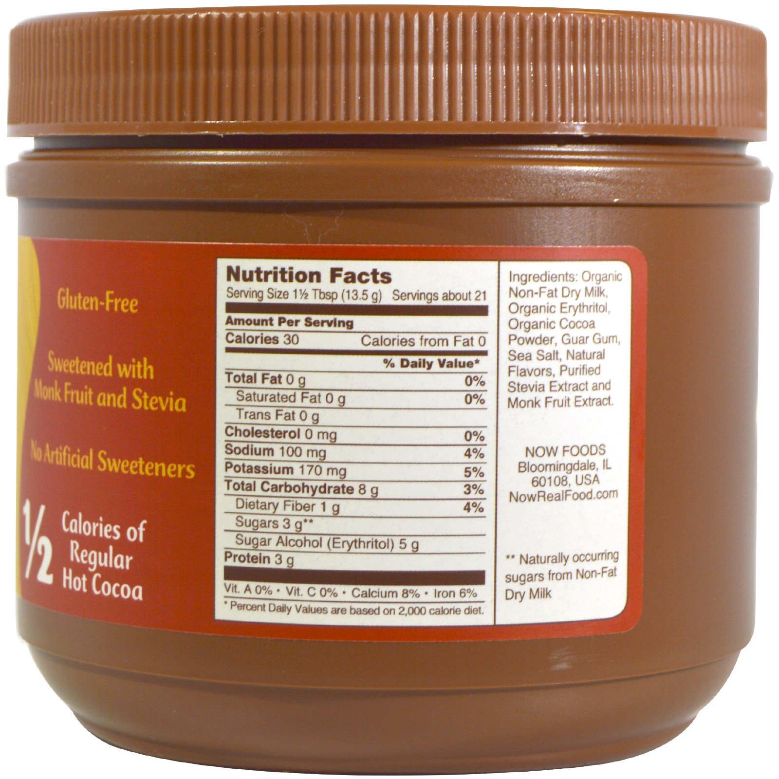 Comprar Now Foods, Cacau Quente Fino, 10 oz (284 g) - Imagem 2