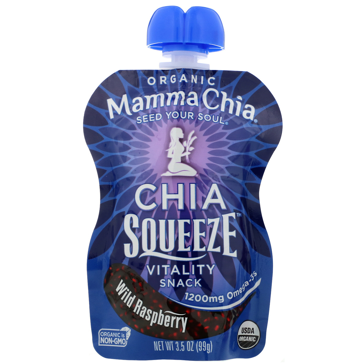 Comprar Mamma Chia, Organic Chia Squeeze, Vitality Snack, Wild Raspberry, 8 Squeezes, 3.5 oz (99 g) Each - Imagem 3