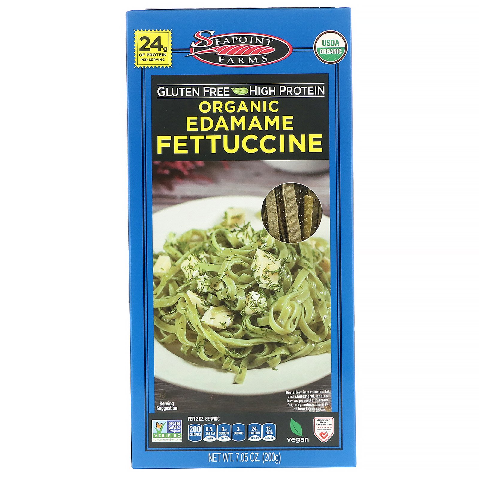 Comprar Seapoint Farms, Fettuccine Edamame Orgânico, 200 g (7,05 oz)