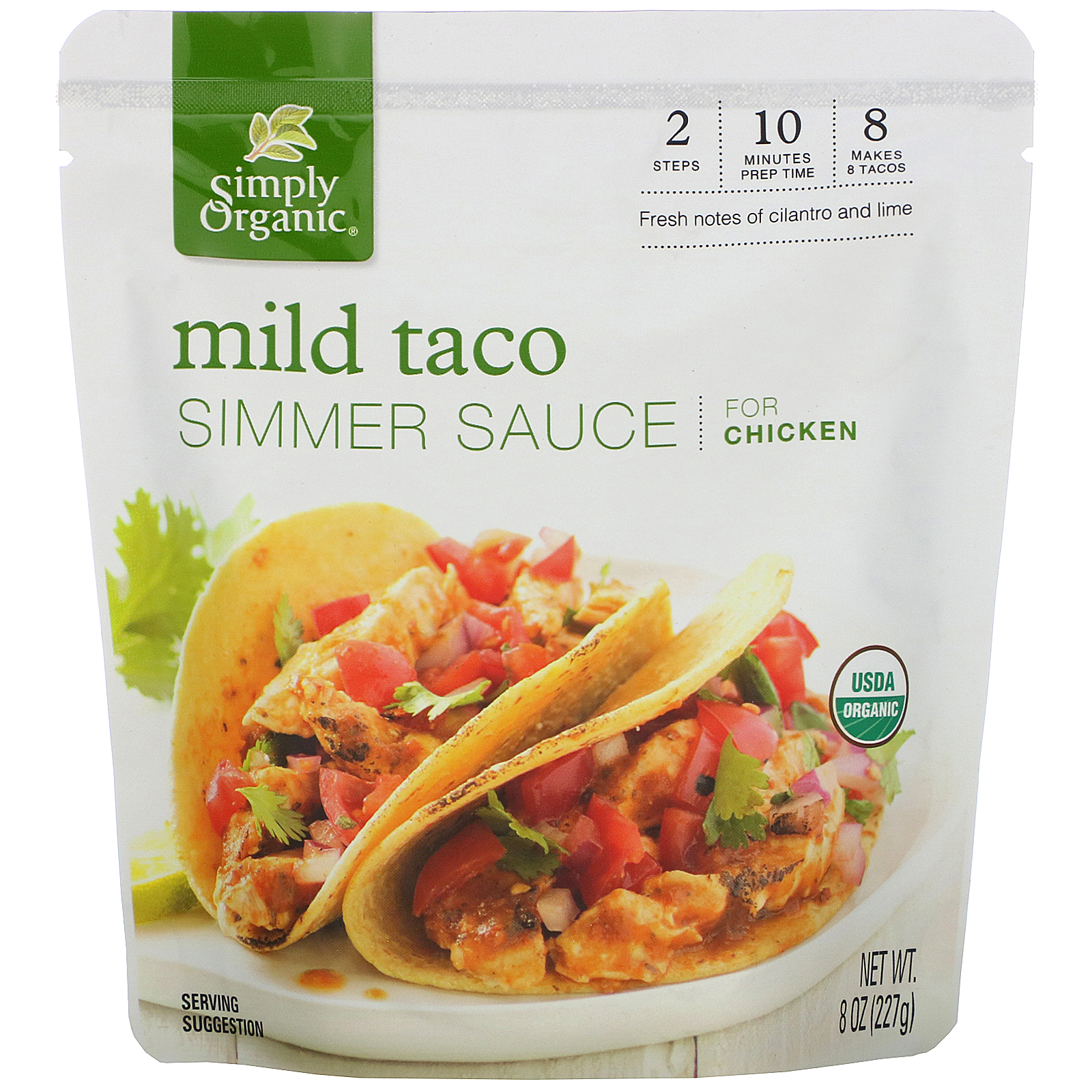 Comprar Simply Organic, Molho Orgânico Sauce, Taco Suave, Frango, 8 oz (227 g)