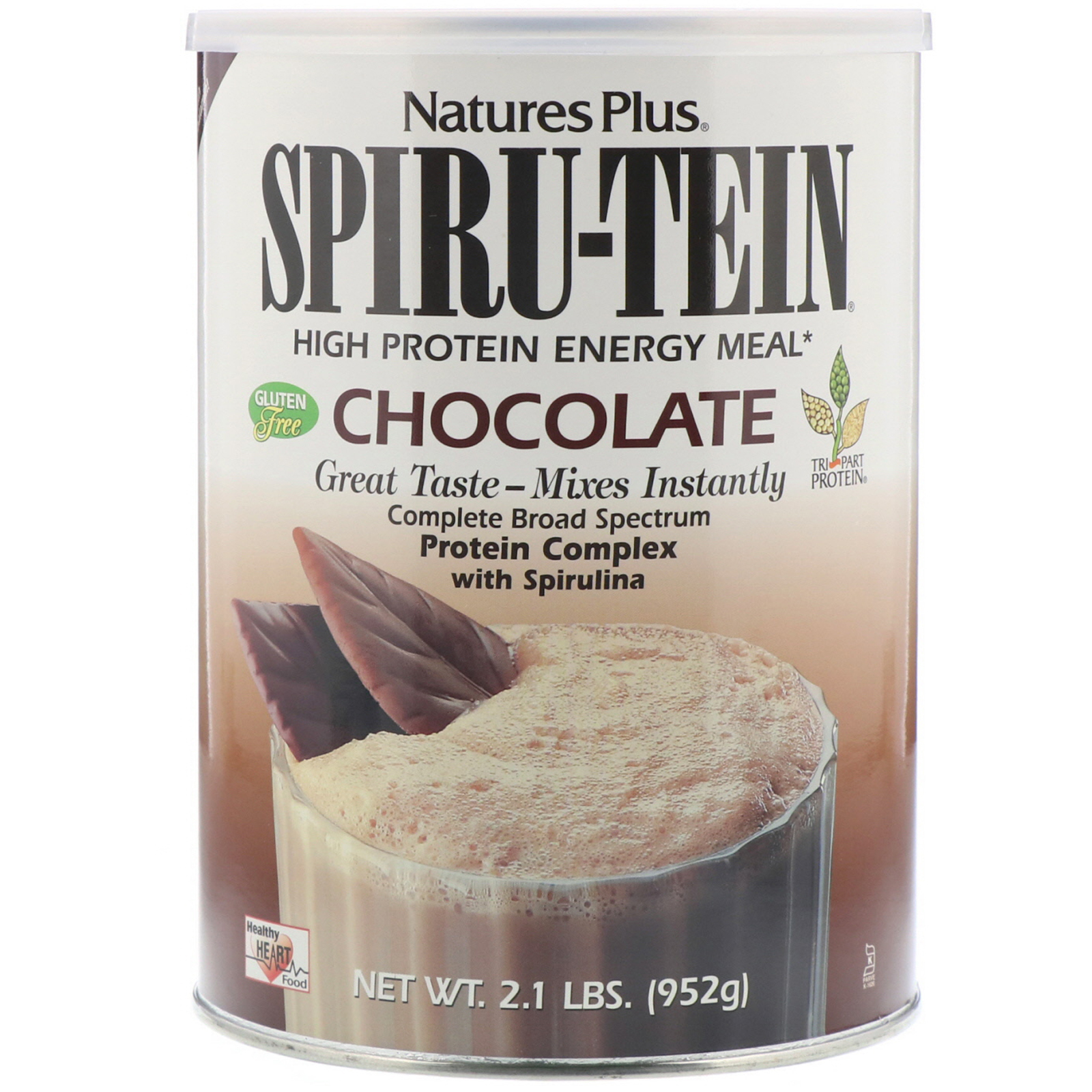 Comprar Nature's Plus, Spiru-Tein, Alimento Energético Altamente Proteico, Chocolate, 2,1 lbs, (952 g)