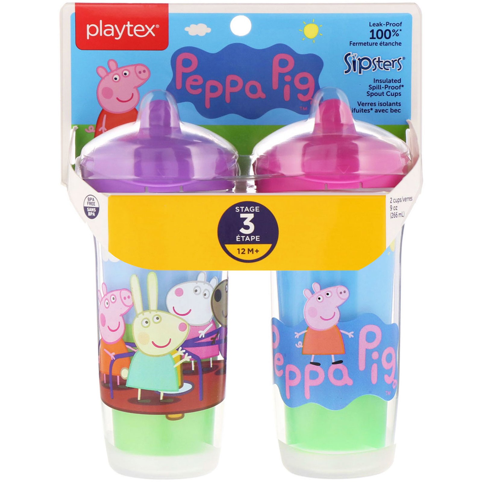 Comprar Playtex Baby, Sipsters, Peppa Pig, A Partir de 12 Meses, 2 Copos, 266 ml (9 oz) Cada