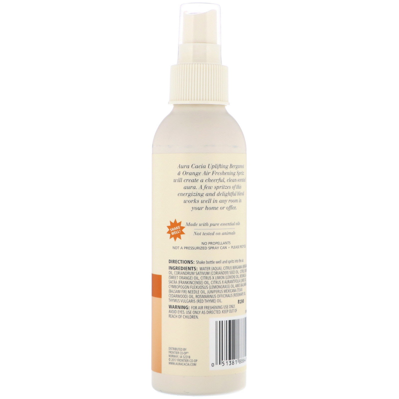 Comprar Aura Cacia, Spray Purificador de Ar, Bergamota & Laranja Renovadora, 6 fl oz (177 ml) - Imagem 2