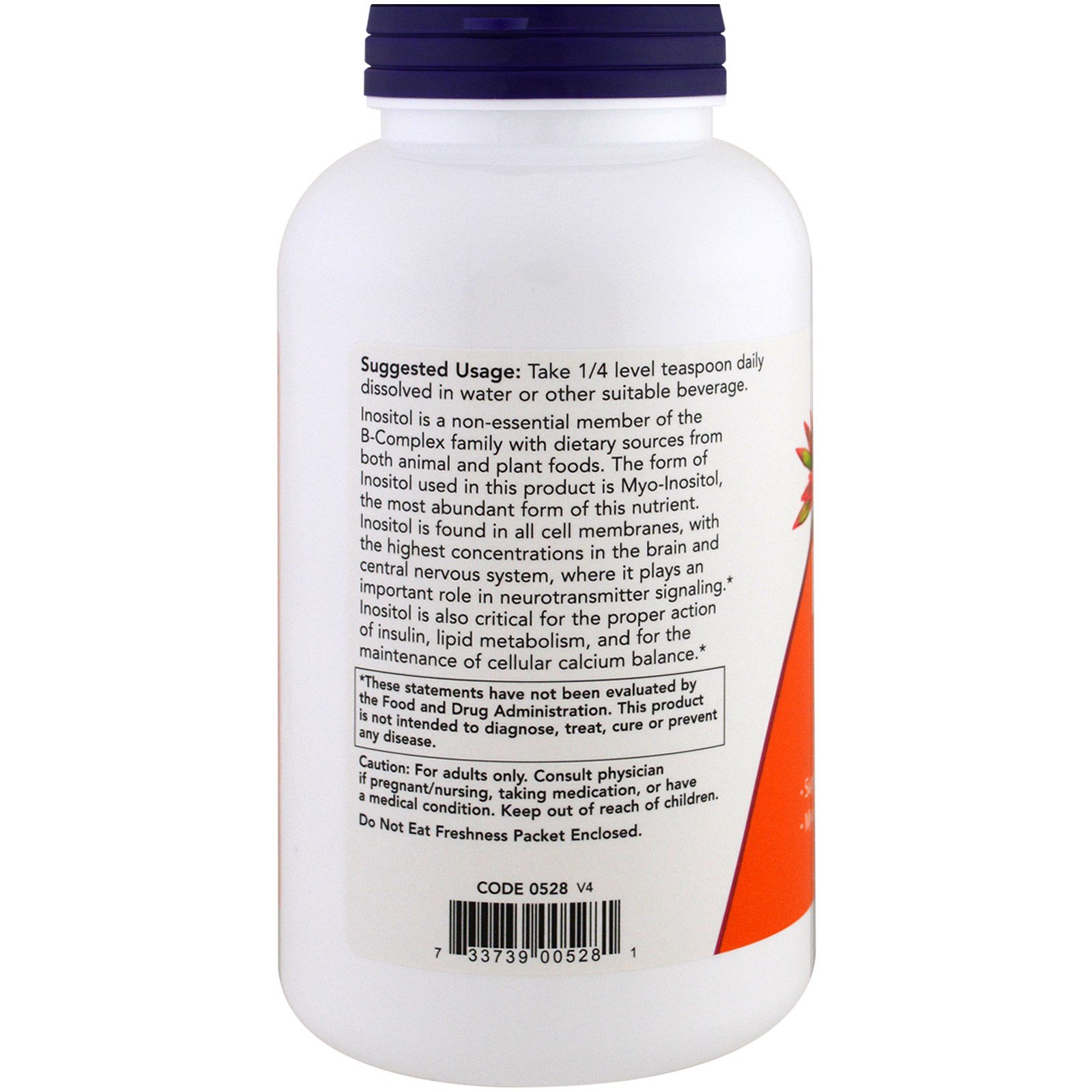 Comprar Now Foods, Inositol em pó, 8 oz (227 g) - Imagem 3
