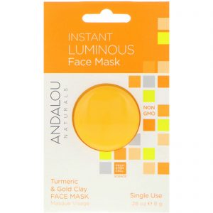 Comprar Andalou Naturals, Luminosidade Instantânea, Máscara Facial de Turmérico e Argila Dourada, 0,28 oz (8 g)
