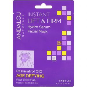 Comprar Andalou Naturals, Máscara Facial com Sérum Hidratante Instant Lift & Firm, Combate ao Envelhecimento, 1 Máscara de Fibras de Uso Único, 18 ml (0,6 fl oz)