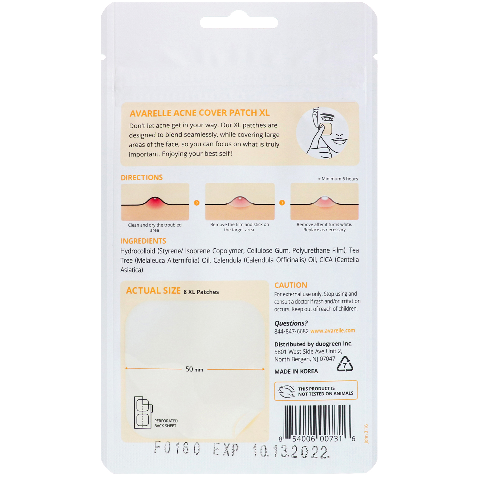 Comprar Avarelle, Acne Cover Patch XL, 8 XLarge Patches - Imagem 2