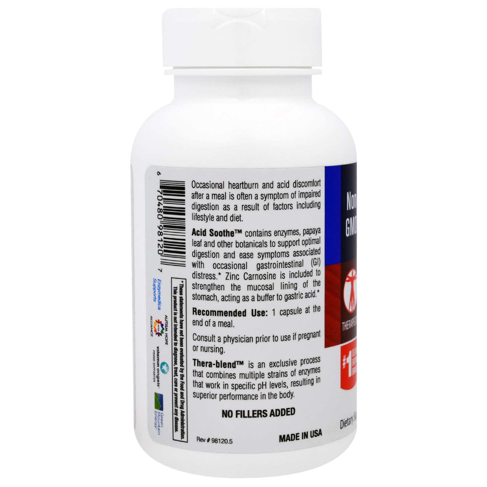 Comprar Enzymedica, Acid Soothe, 90 Cápsulas - Imagem 3