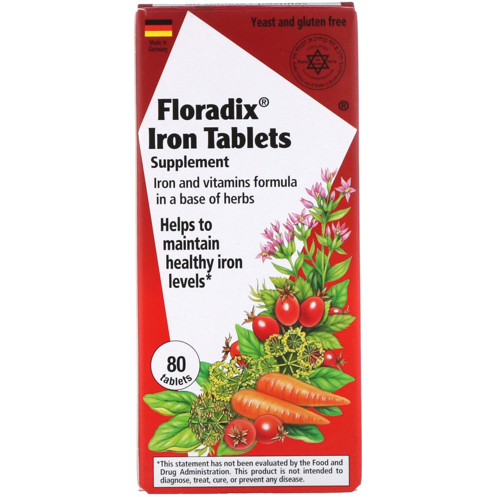 Comprar Flora, Suplemento Floradix, Ferro, 80 Tabletes
