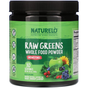 Comprar NATURELO, Raw Greens, Whole Food Powder, Unsweetened, 8.5 oz (240 g)