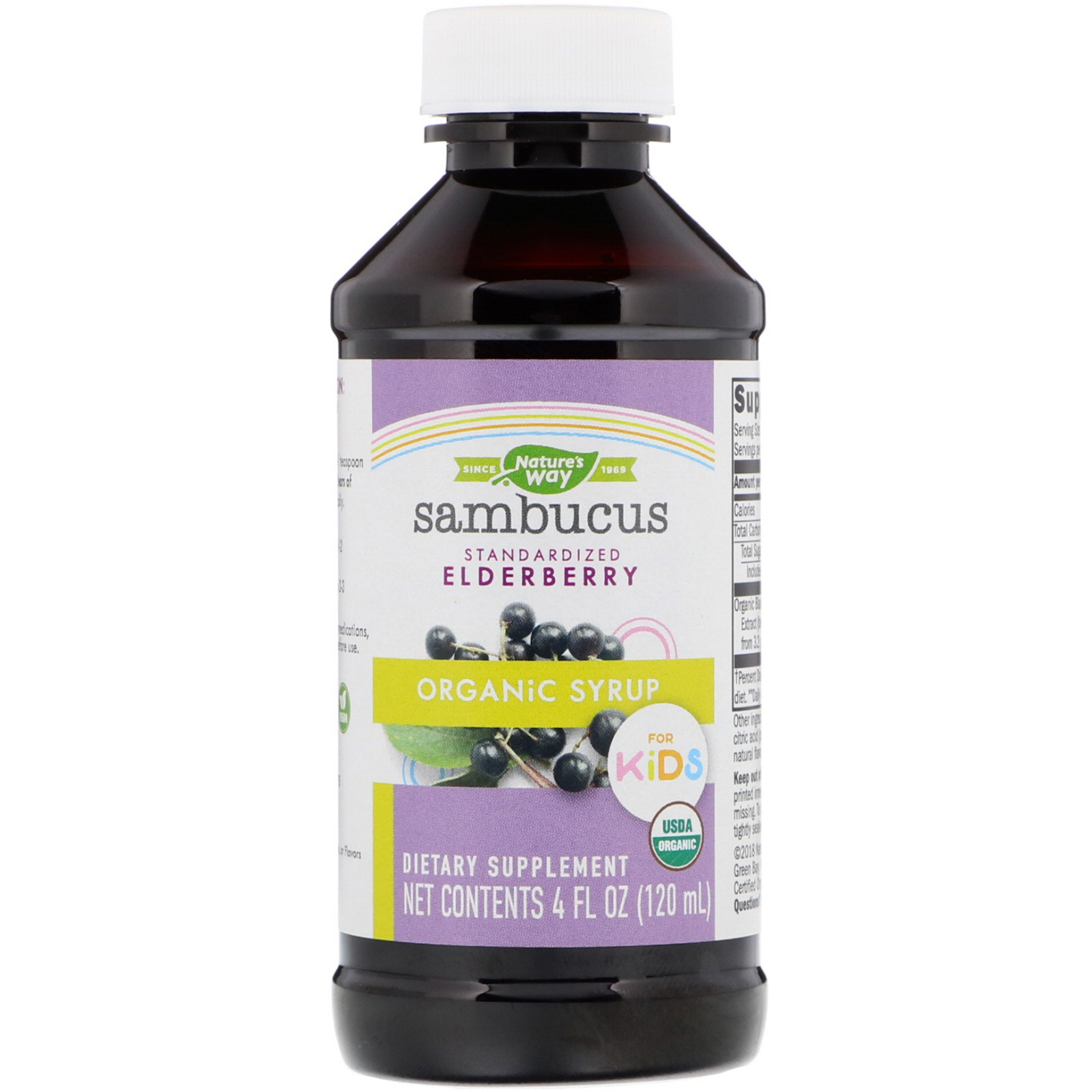 Comprar Nature's Way, Xarope de Sambucus Orgânico para Crianças, Baga de Sabugueiro Padronizada, 120 ml (4 fl oz) - Imagem 3